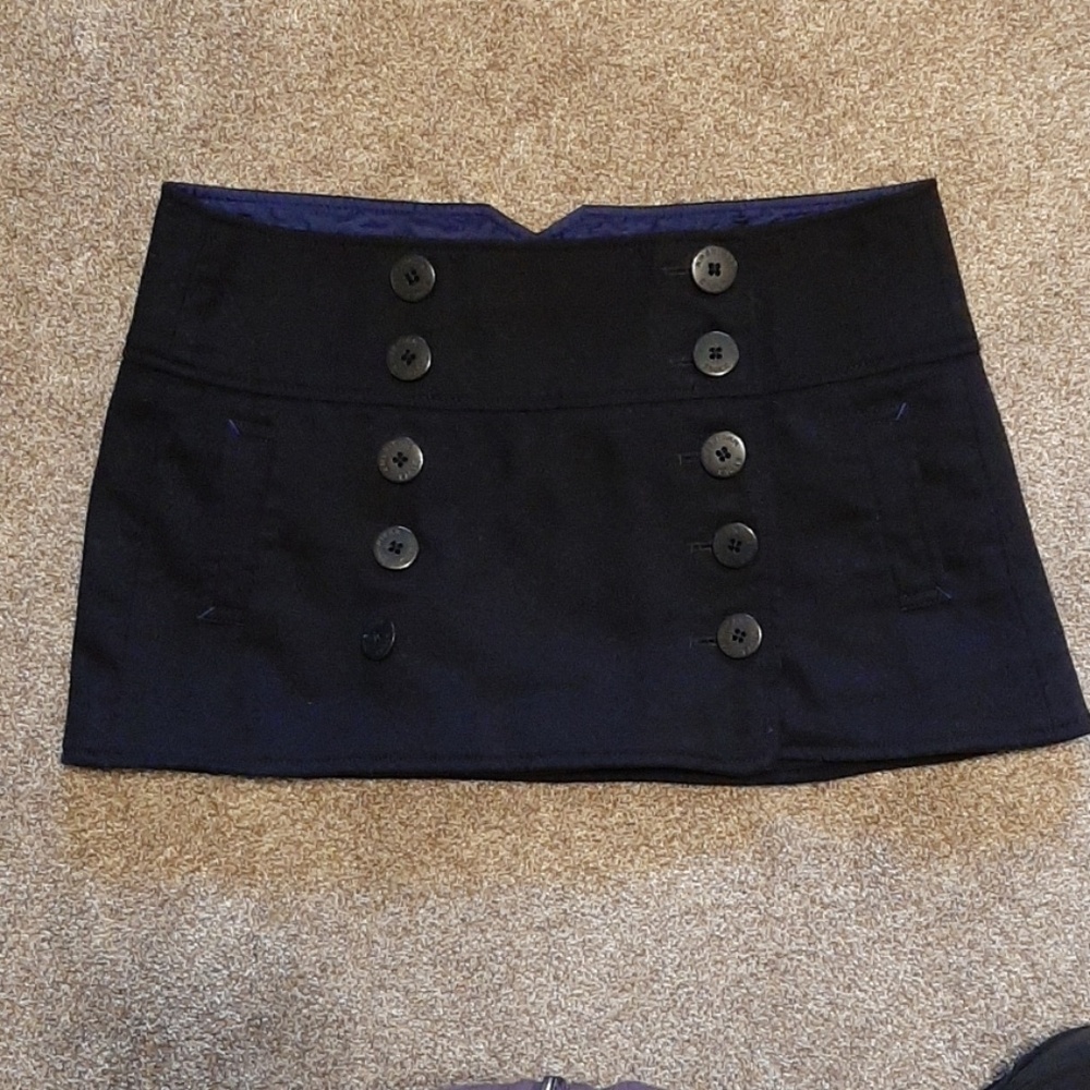 American Eagle Wool Blend Navy Mini Skirt Sz 8